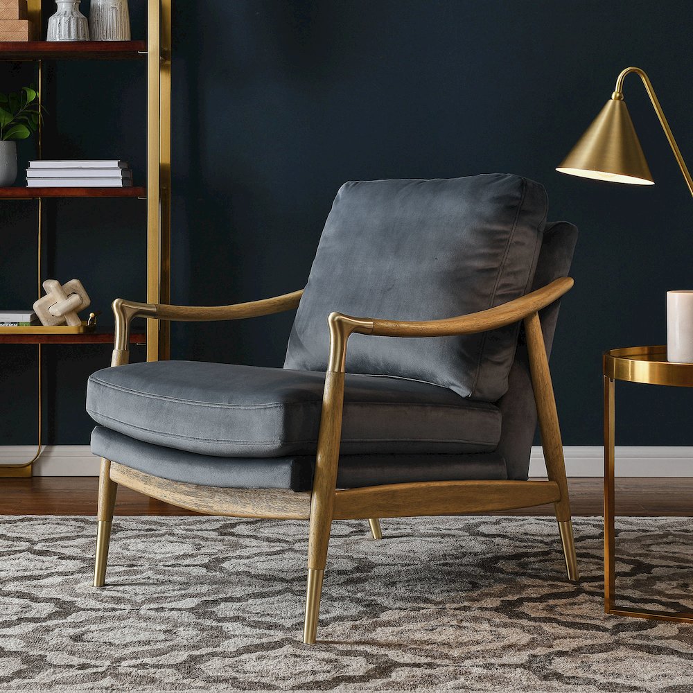 Langford Performance Velvet Accent Armchair. Picture 8