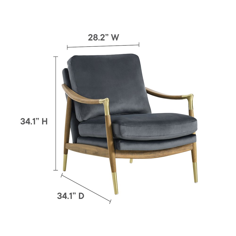 Langford Performance Velvet Accent Armchair. Picture 3
