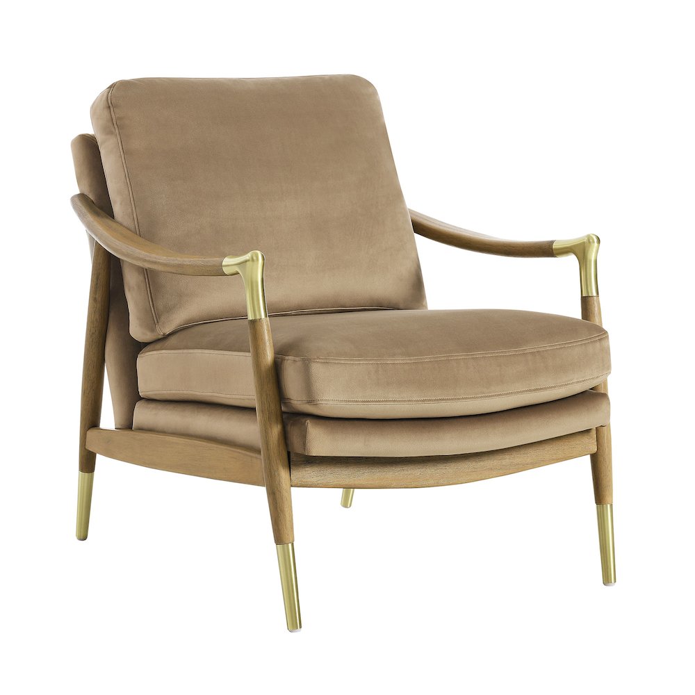 Langford Performance Velvet Accent Armchair. Picture 1