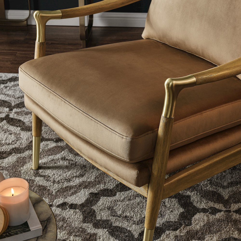 Langford Performance Velvet Accent Armchair. Picture 9