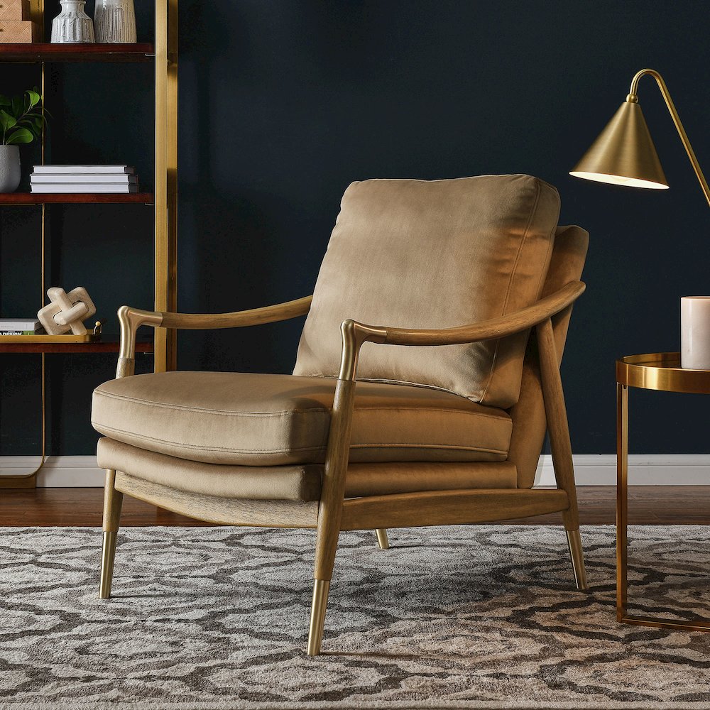 Langford Performance Velvet Accent Armchair. Picture 8