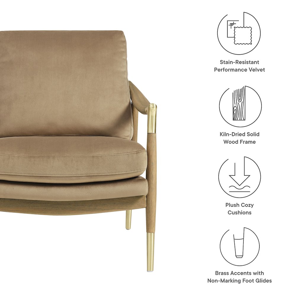 Langford Performance Velvet Accent Armchair. Picture 2