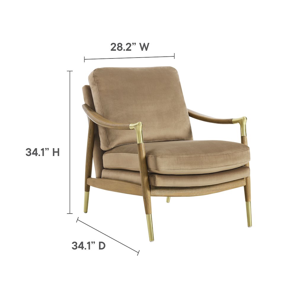 Langford Performance Velvet Accent Armchair. Picture 3