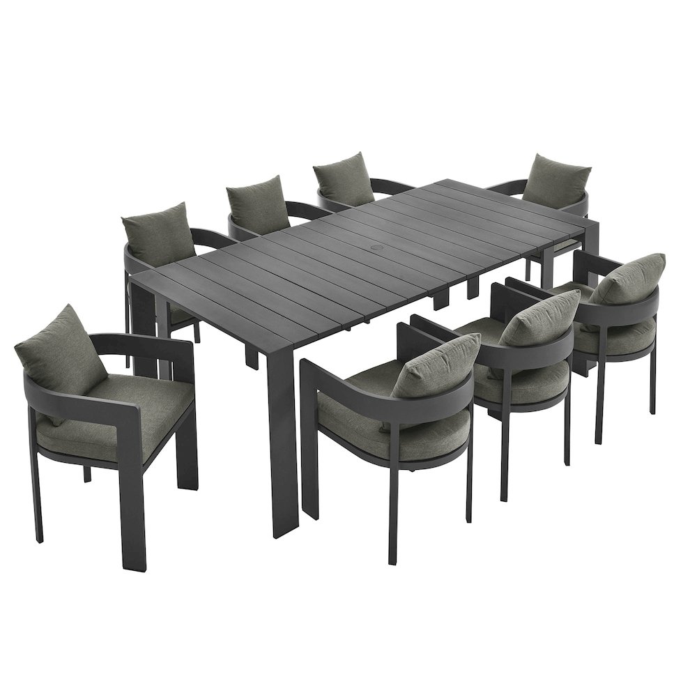 Tahoe 9-Piece Outdoor Patio Aluminum Dining Set. Picture 1