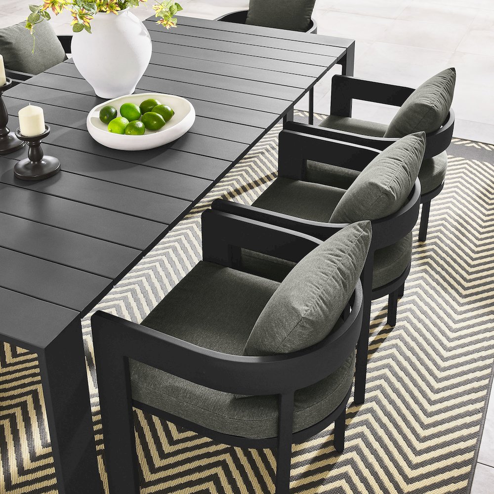 Tahoe 9-Piece Outdoor Patio Aluminum Dining Set. Picture 13