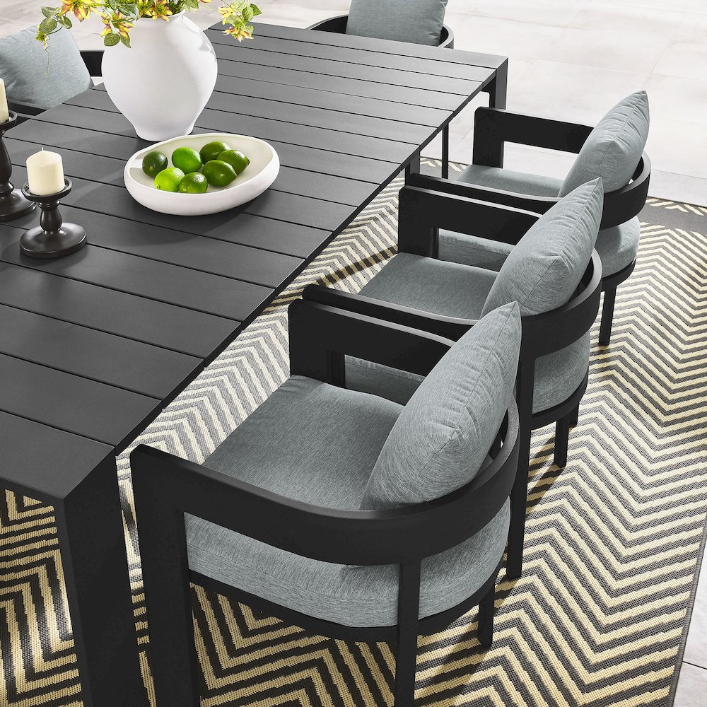 Tahoe 9-Piece Outdoor Patio Aluminum Dining Set. Picture 13