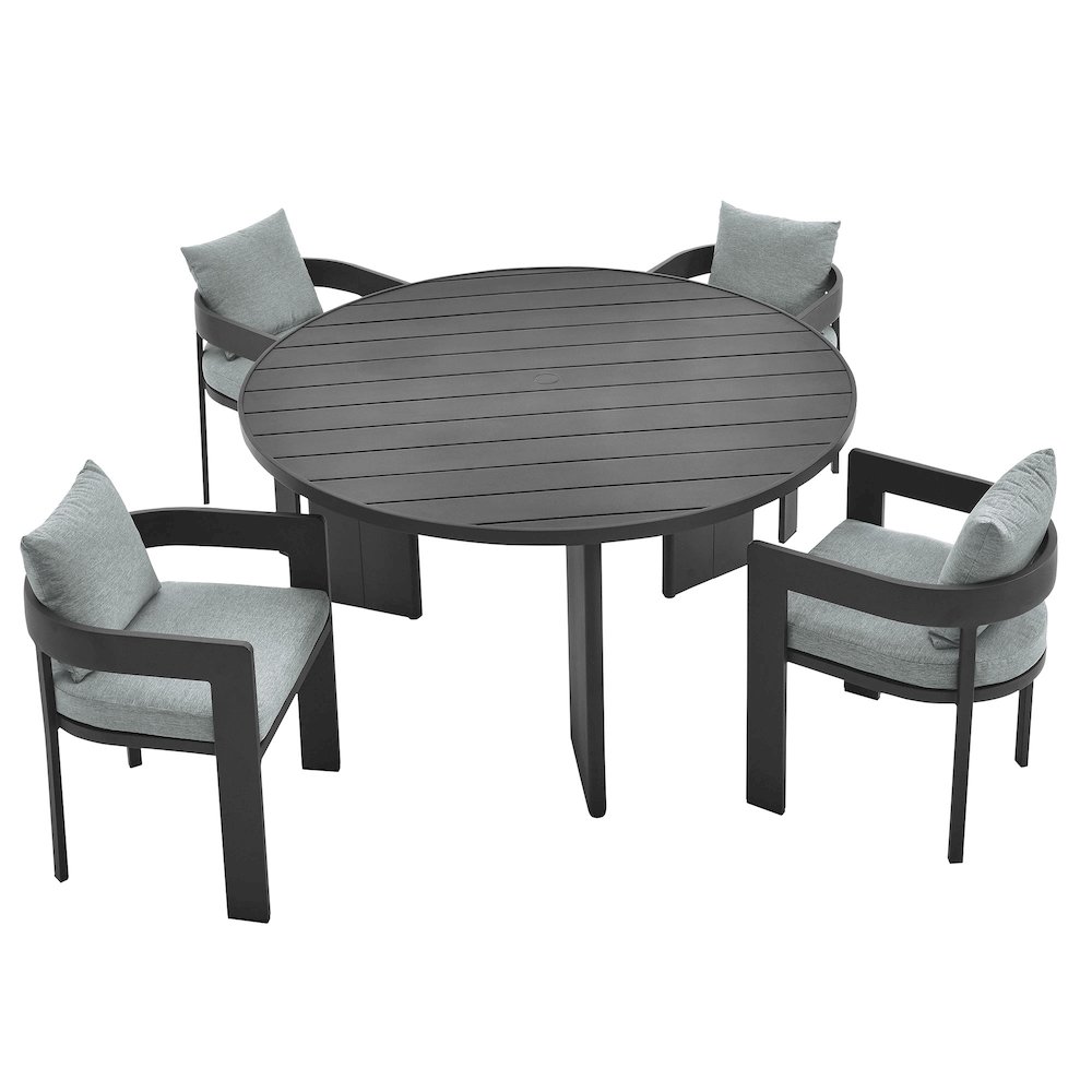Tahoe 5-Piece Outdoor Patio Aluminum Dining Set. Picture 1