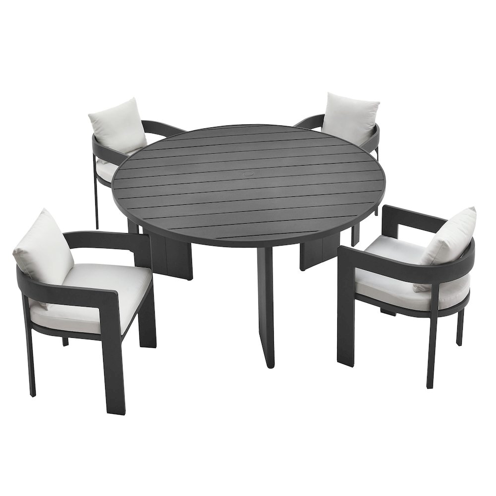 Tahoe 5-Piece Outdoor Patio Aluminum Dining Set. Picture 1