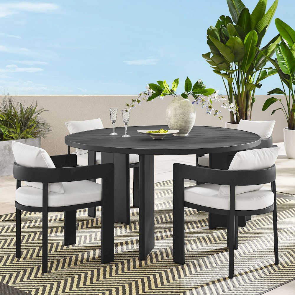 Tahoe 5-Piece Outdoor Patio Aluminum Dining Set. Picture 13