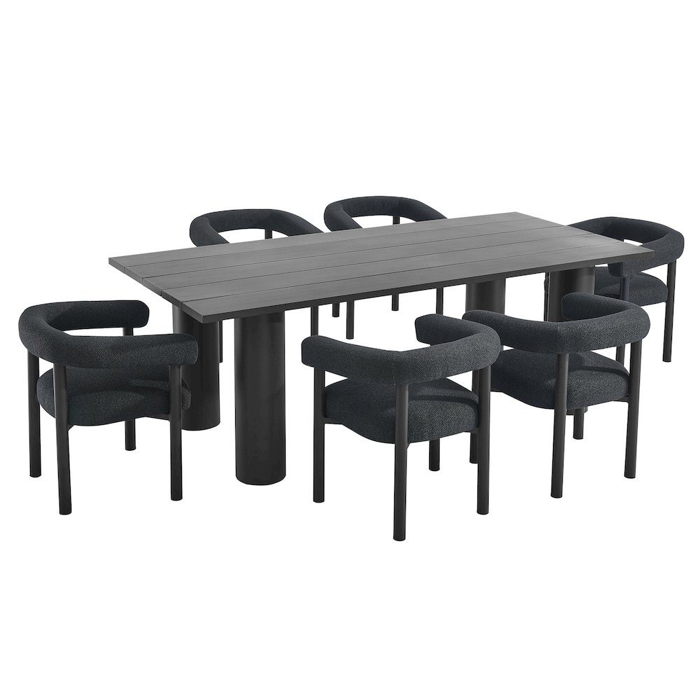 Nautica 7-Piece Rectangular Outdoor Patio Aluminum Dining Table and Chairs Set. Picture 1