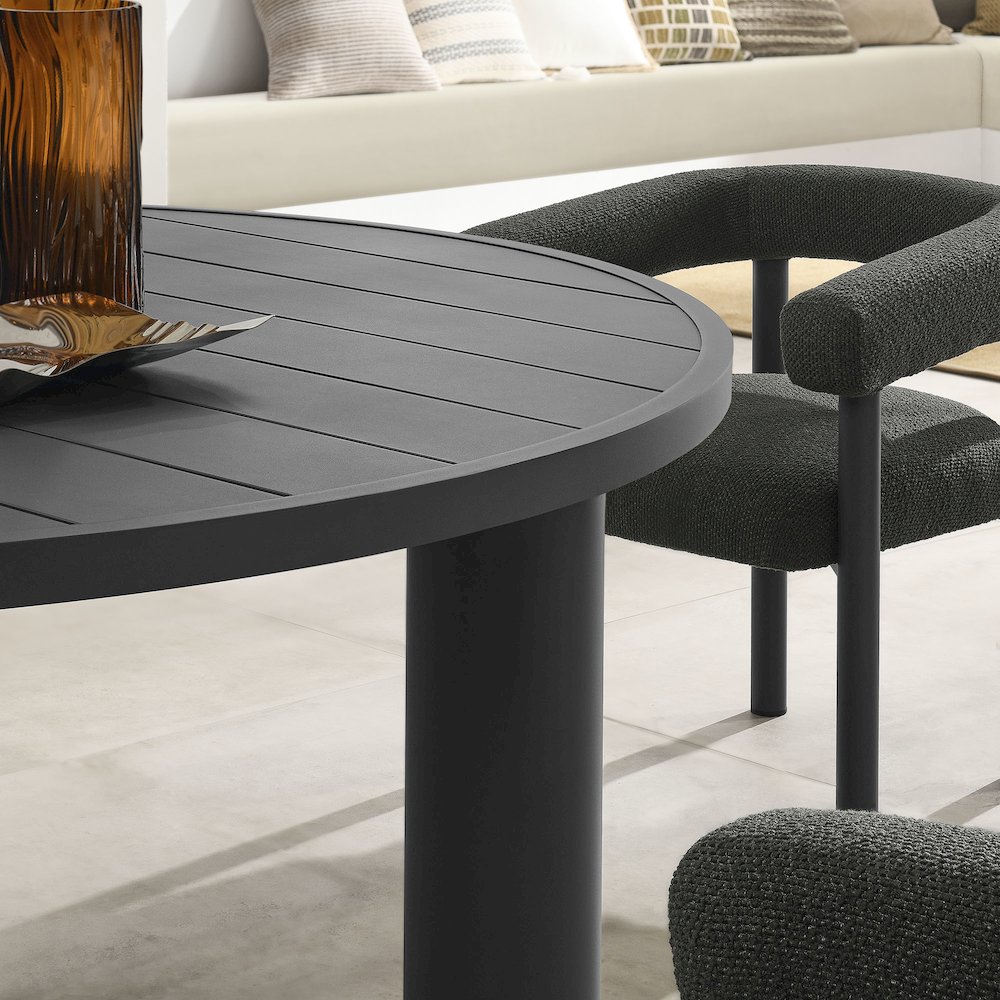 Nautica 5-Piece Round Outdoor Patio Aluminum Dining Table and Chairs Set. Picture 13