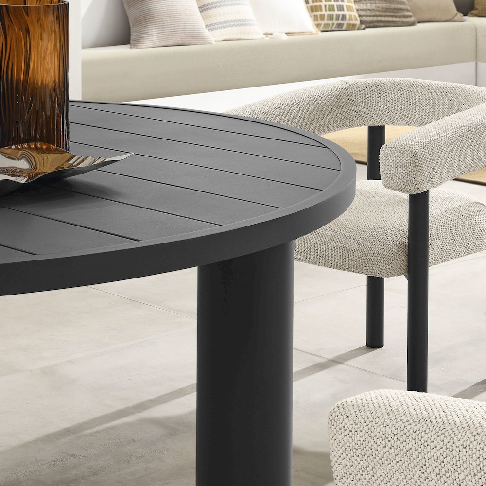Nautica 5-Piece Round Outdoor Patio Aluminum Dining Table and Chairs Set. Picture 13