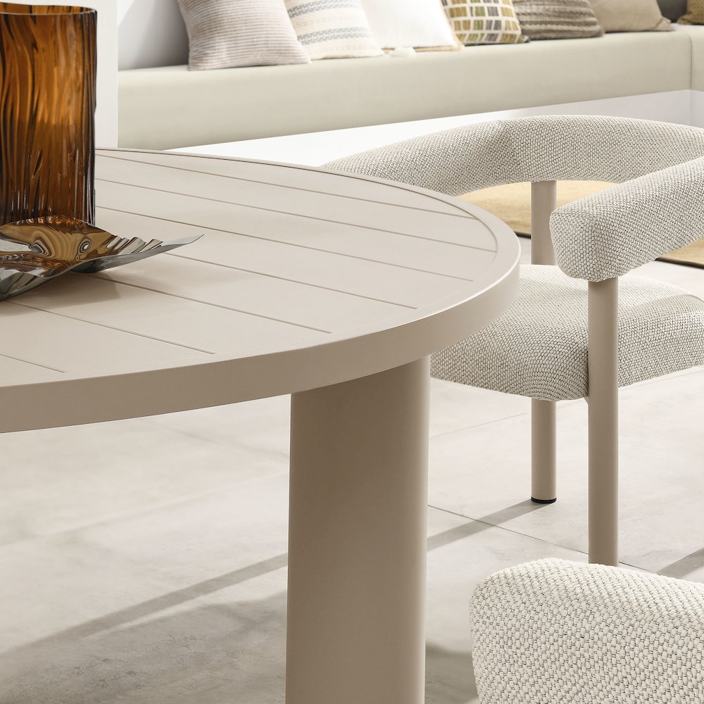 Nautica 5-Piece Round Outdoor Patio Aluminum Dining Table and Chairs Set. Picture 13