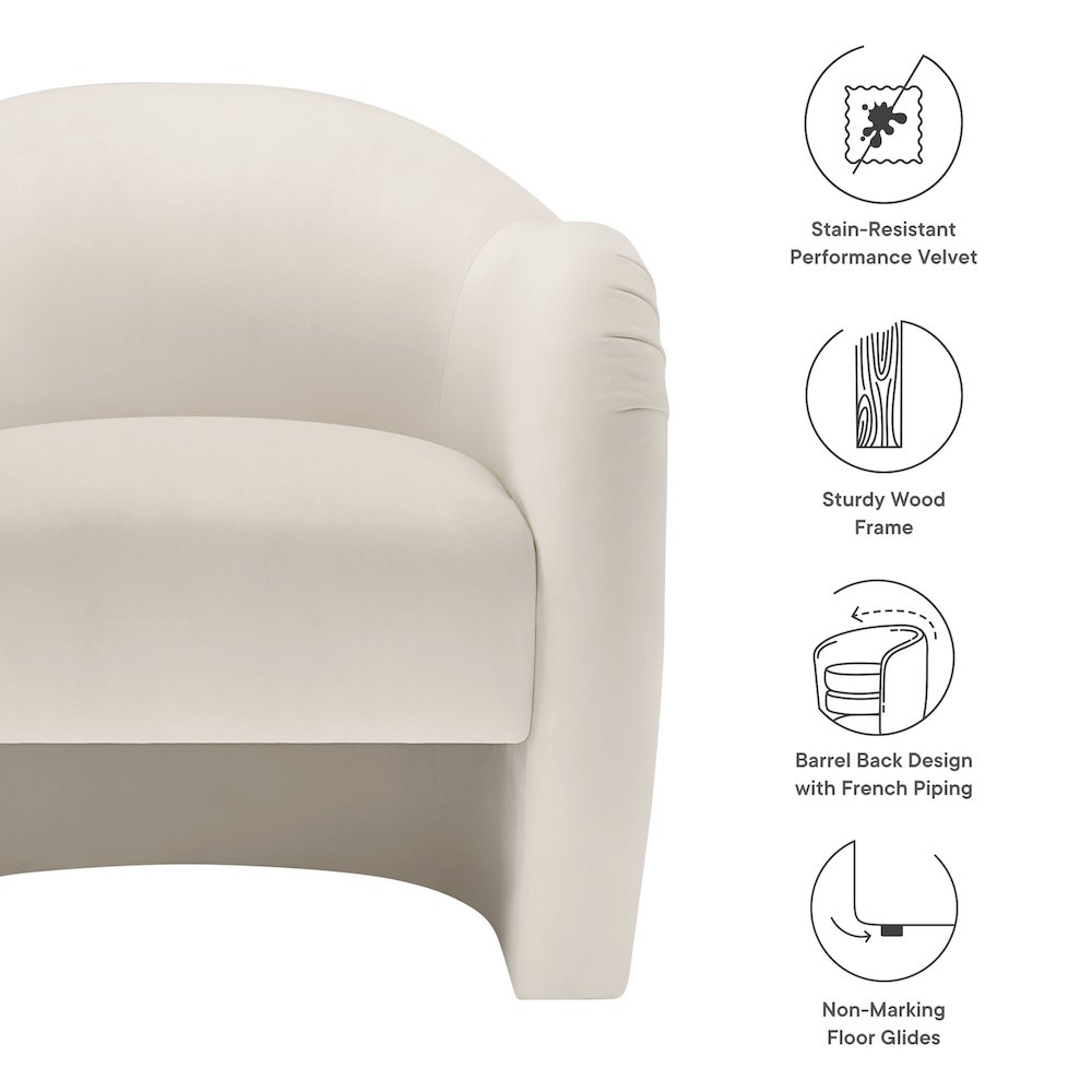 Compose Performance Velvet Accent Chair. Picture 2