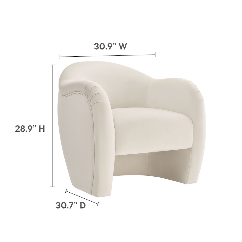 Compose Performance Velvet Accent Chair. Picture 3