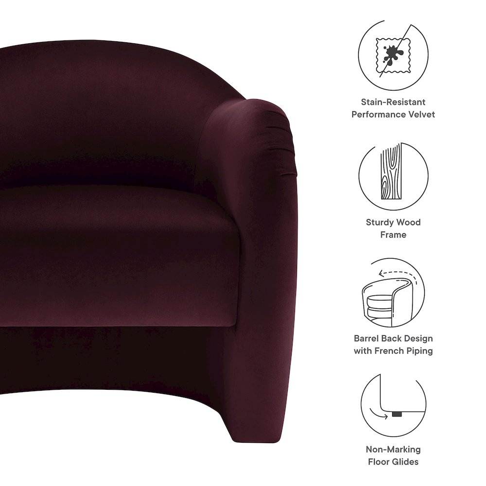 Compose Performance Velvet Accent Chair. Picture 3
