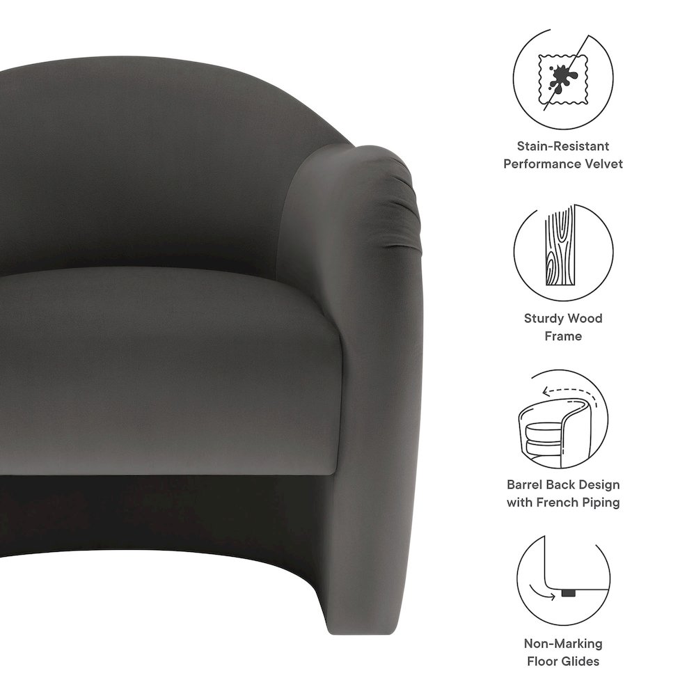 Compose Performance Velvet Accent Chair. Picture 3