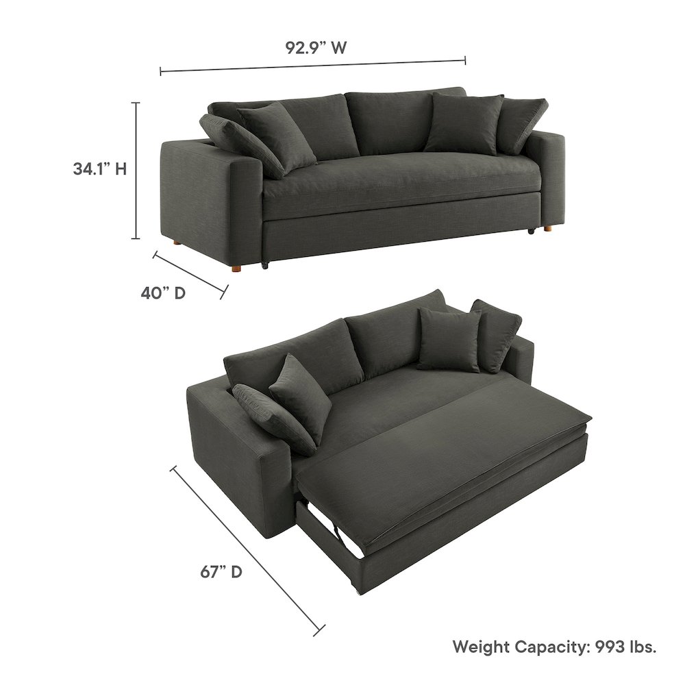 Commix Down Filled Overstuffed Sleeper Sofa. Picture 2