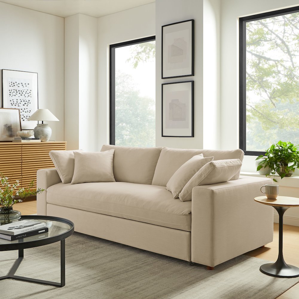 Commix Down Filled Overstuffed Sleeper Sofa. Picture 14