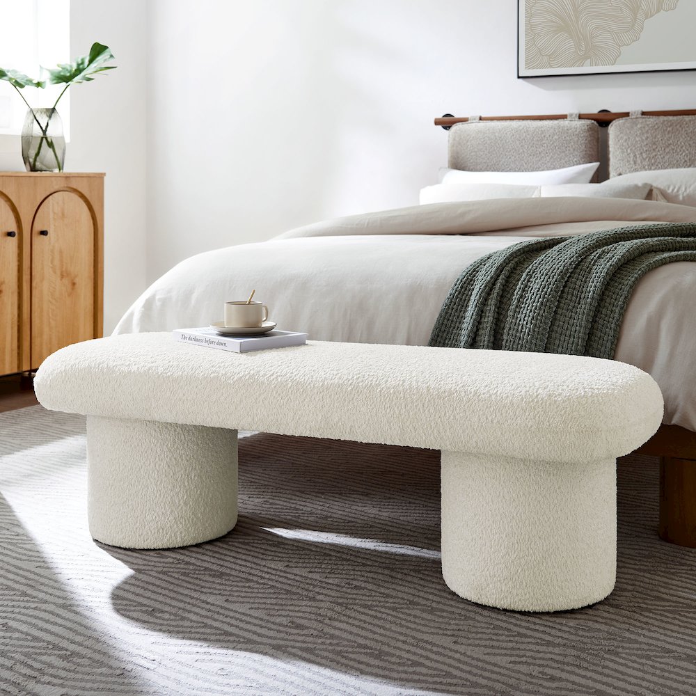 Orla Chenille Upholstered Bench. Picture 8