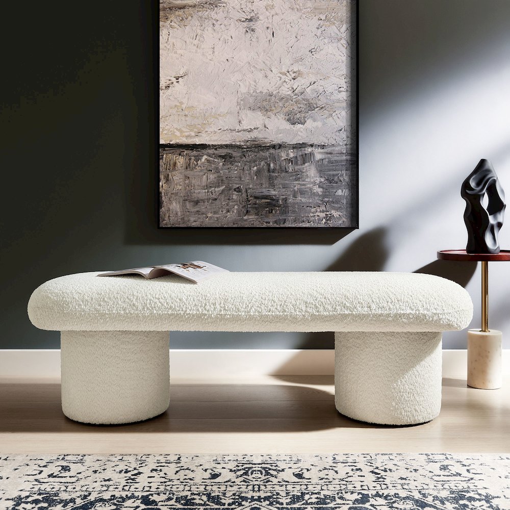 Orla Chenille Upholstered Bench. Picture 9