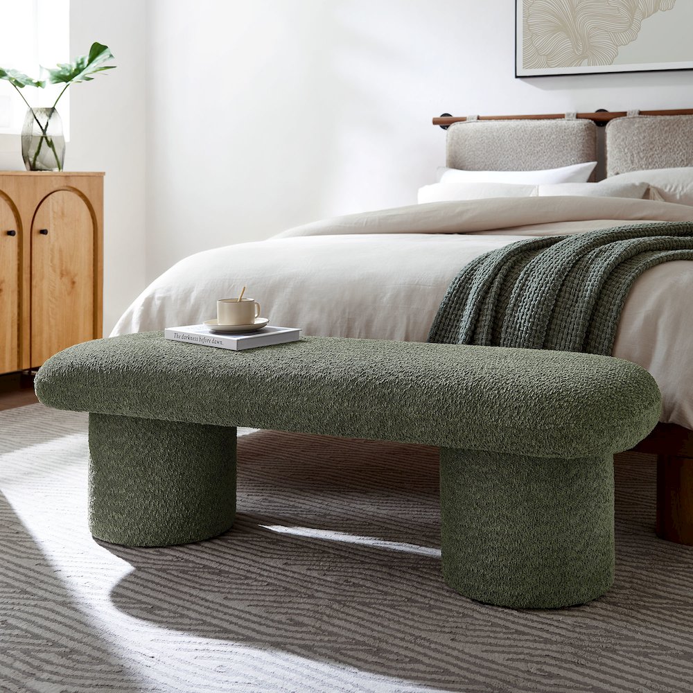 Orla Chenille Upholstered Bench. Picture 8