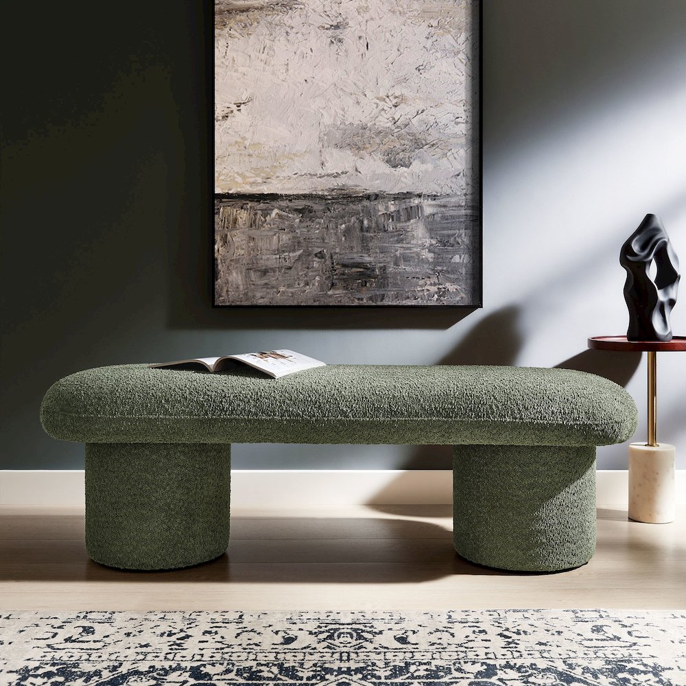 Orla Chenille Upholstered Bench. Picture 9