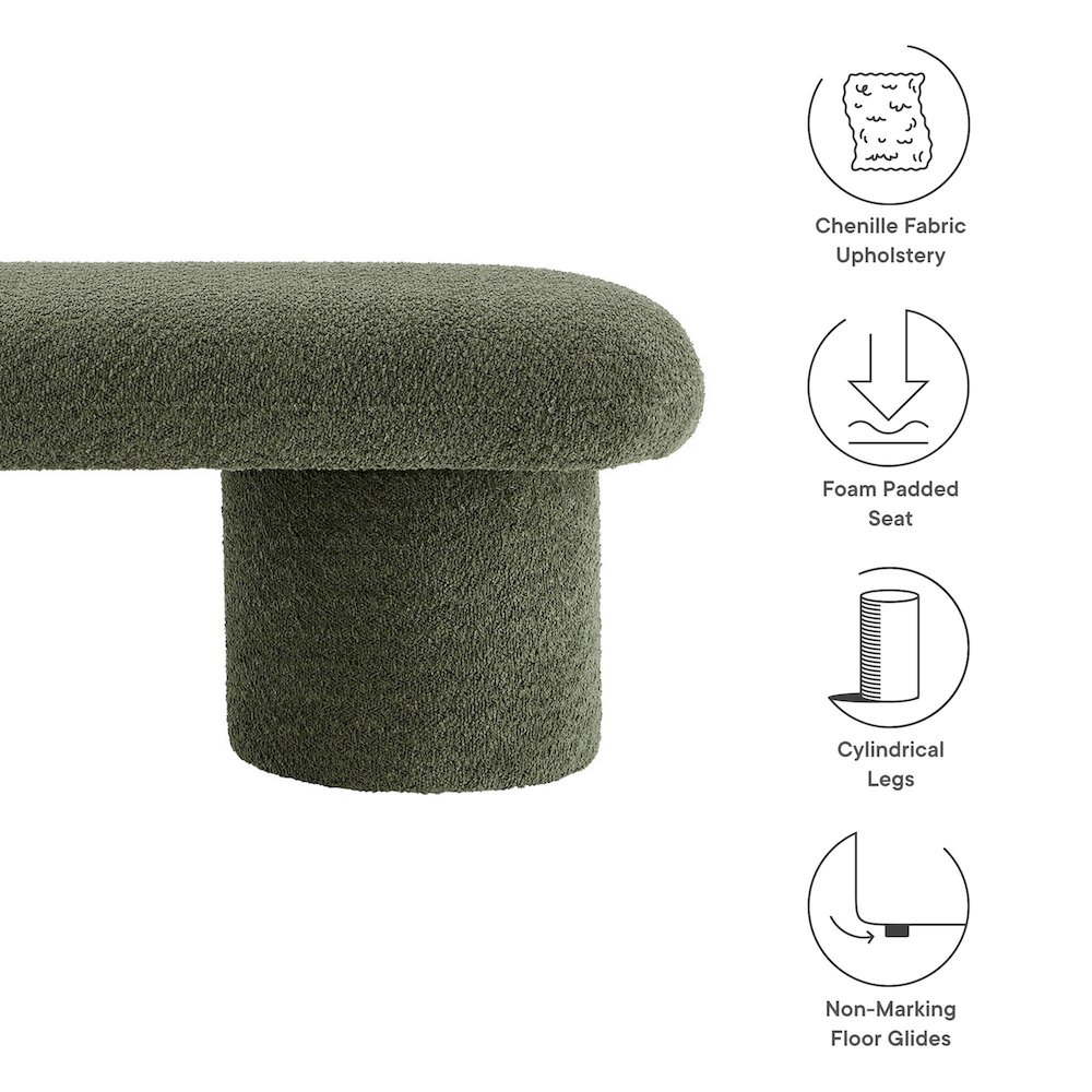 Orla Chenille Upholstered Bench. Picture 2