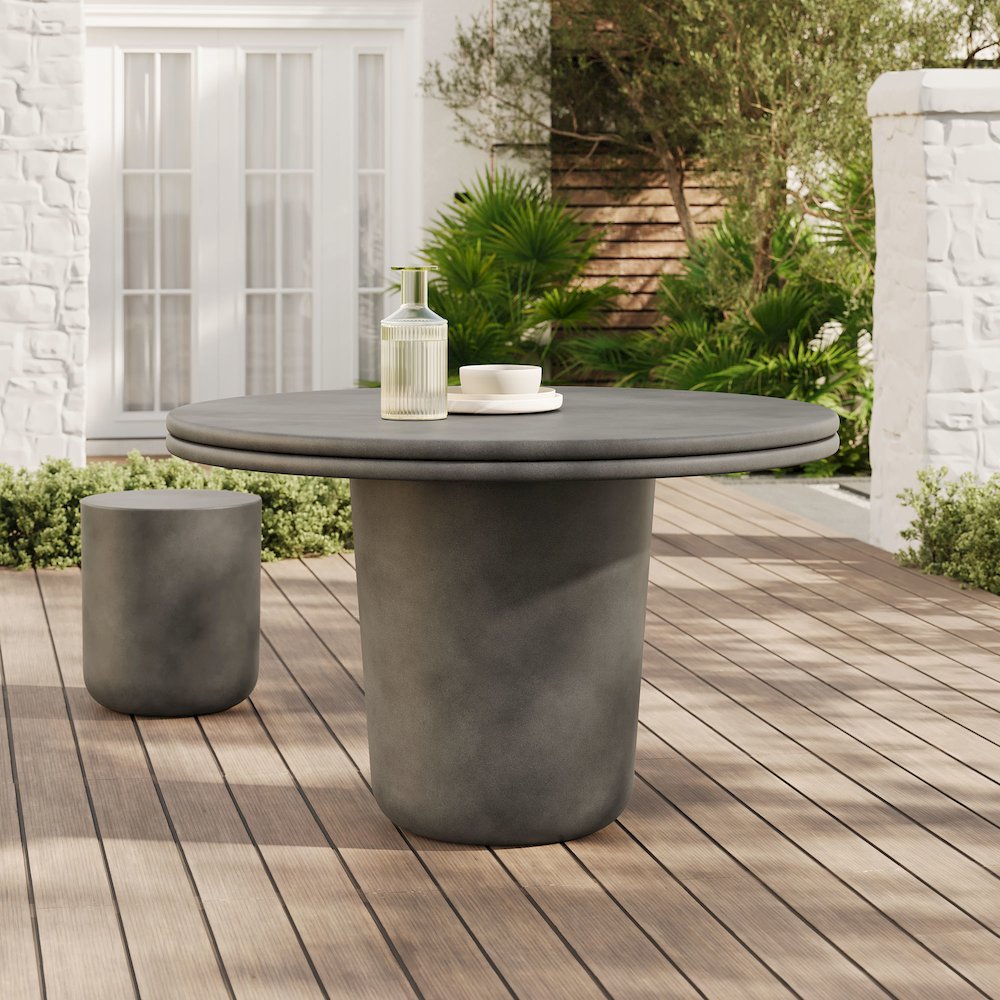 Brion 48" Indoor - Outdoor Patio Concrete Round Dining Table. Picture 6
