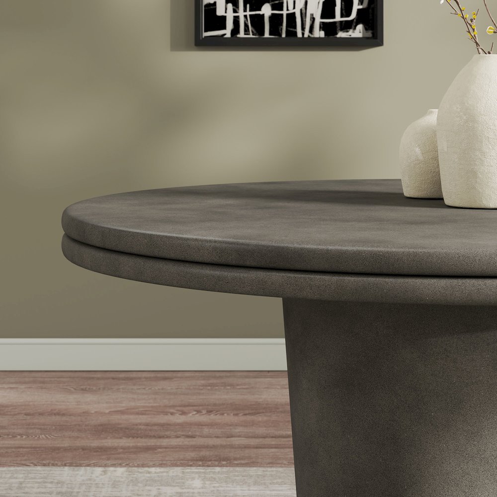 Brion 48" Indoor - Outdoor Patio Concrete Round Dining Table. Picture 11