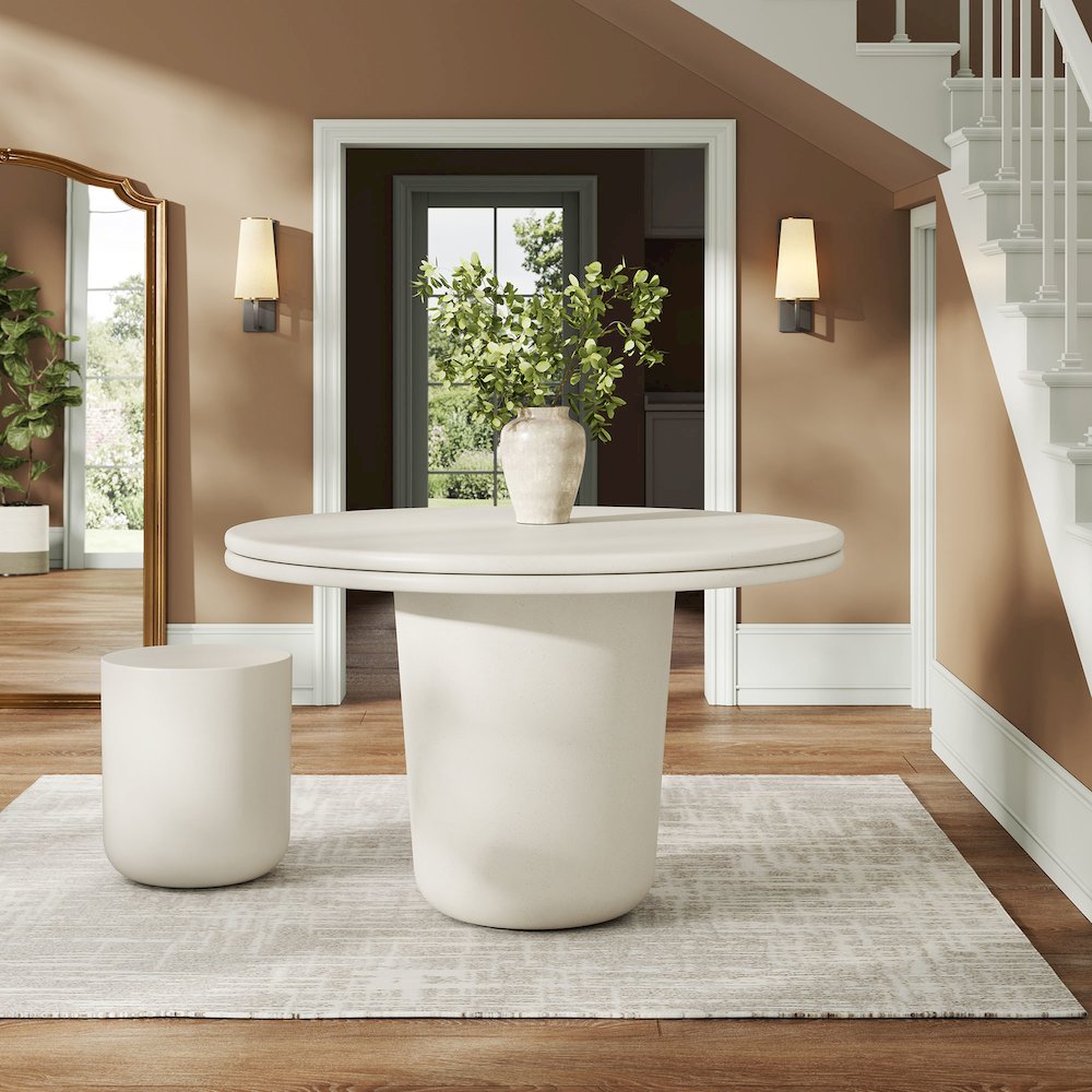Brion 48" Indoor - Outdoor Patio Concrete Round Dining Table. Picture 8