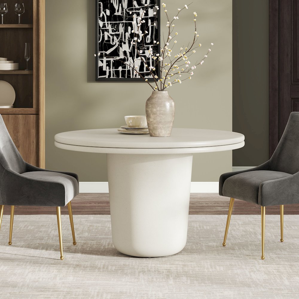 Brion 48" Indoor - Outdoor Patio Concrete Round Dining Table. Picture 10