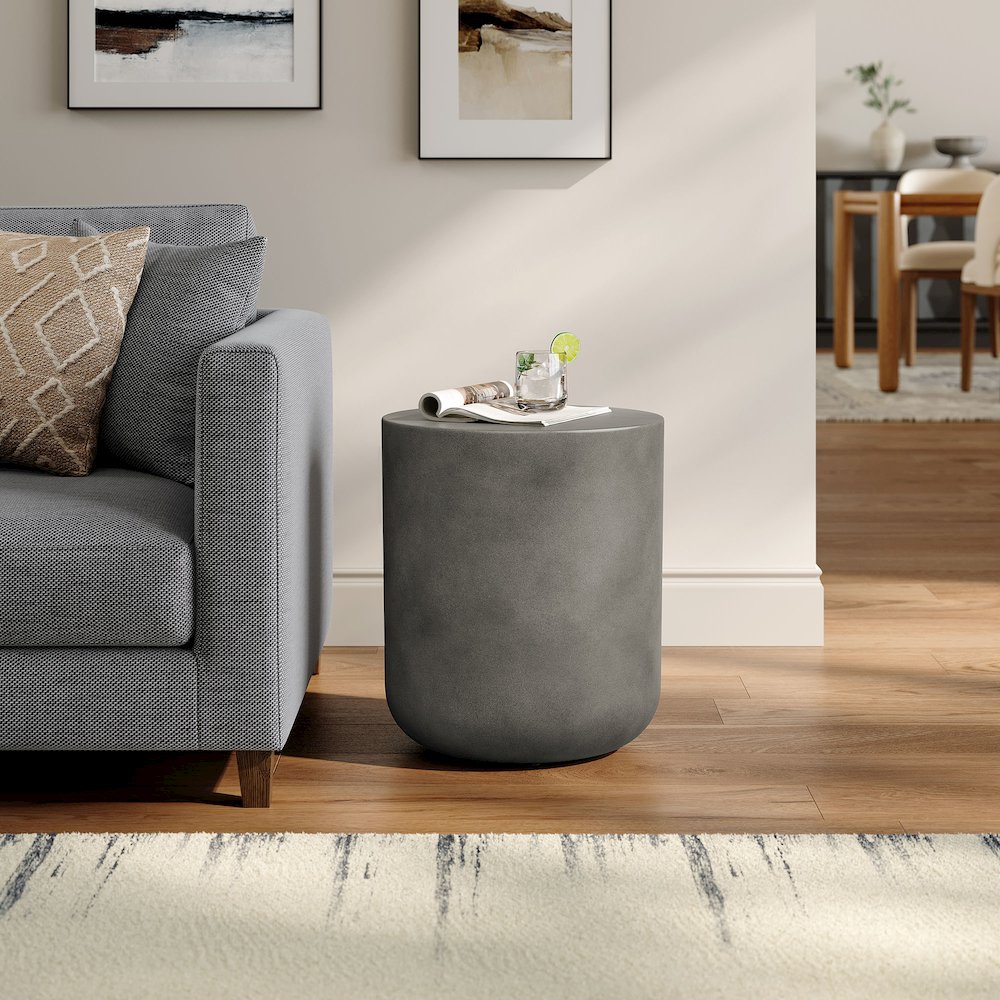 Brion Indoor - Outdoor Patio Concrete Stool. Picture 8