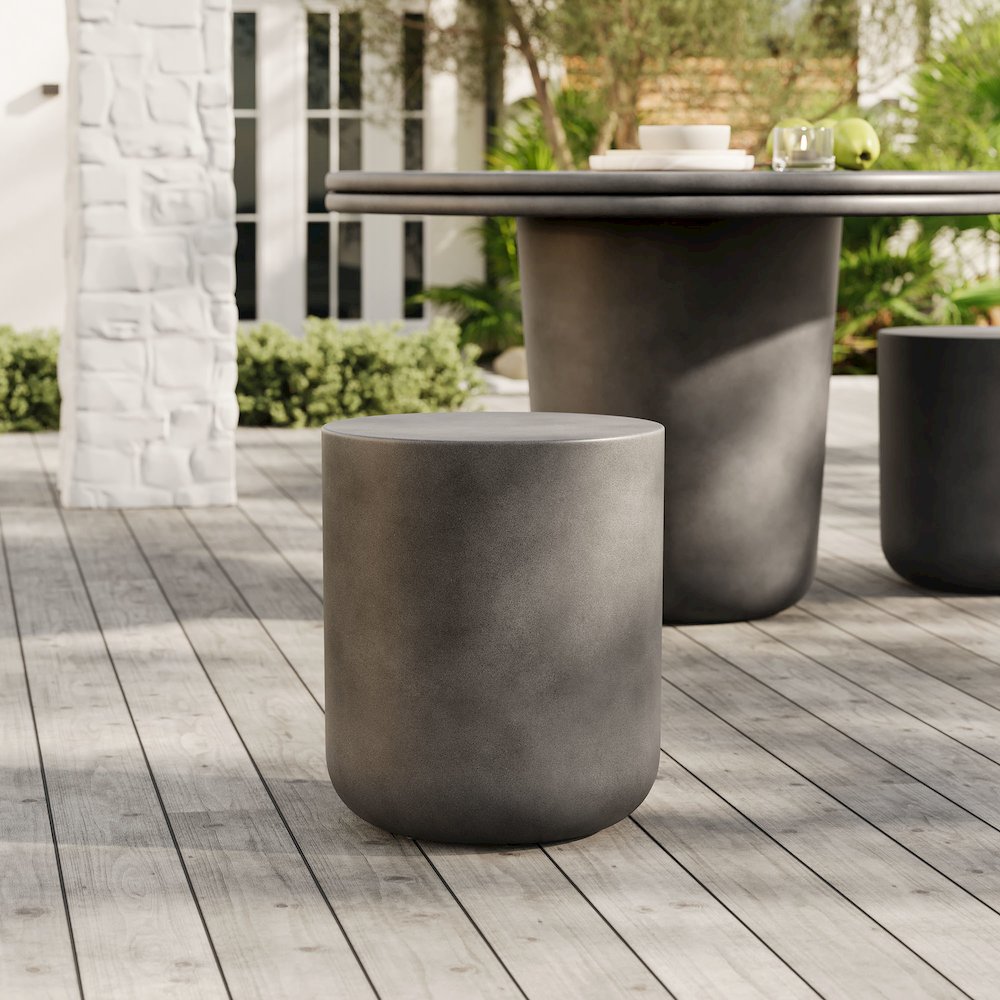 Brion Indoor - Outdoor Patio Concrete Stool. Picture 10