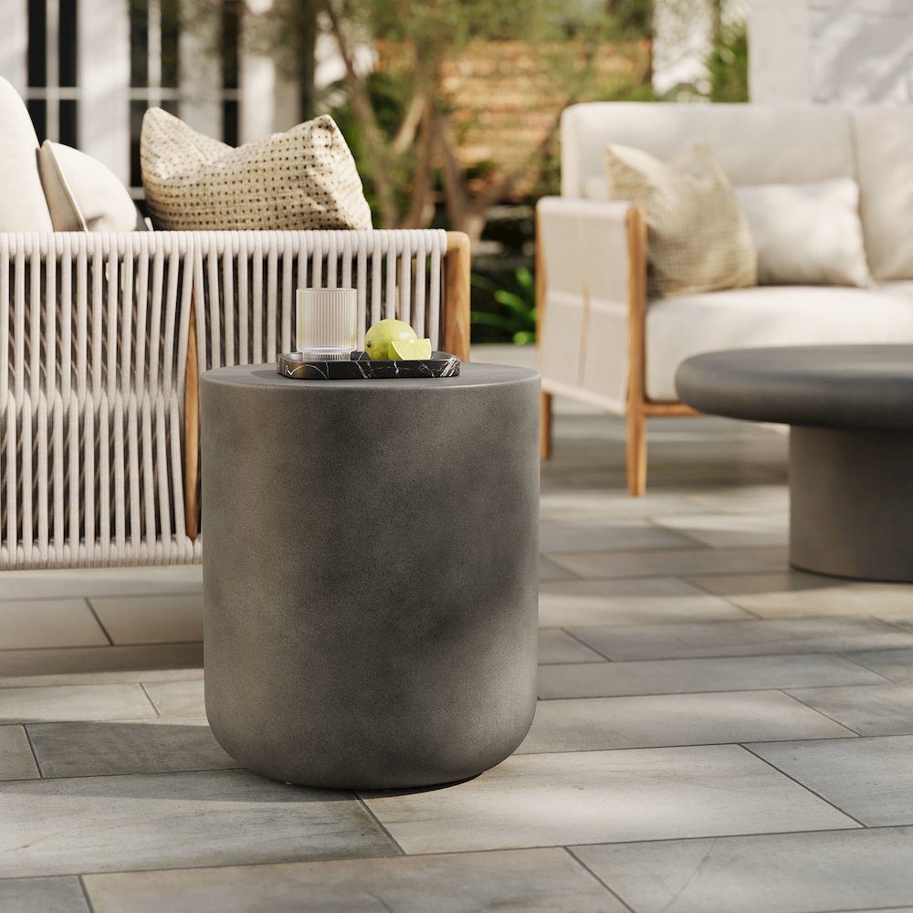 Brion Indoor - Outdoor Patio Concrete Stool. Picture 6