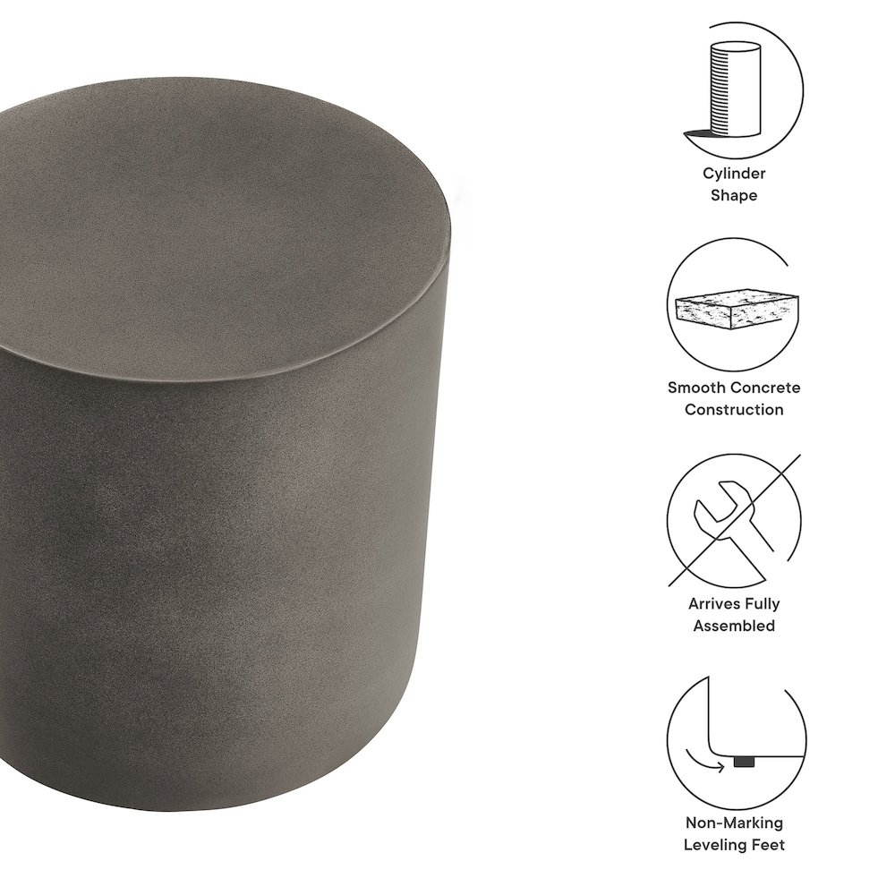 Brion Indoor - Outdoor Patio Concrete Stool. Picture 3