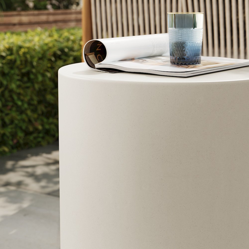 Brion Indoor - Outdoor Patio Concrete Stool. Picture 7