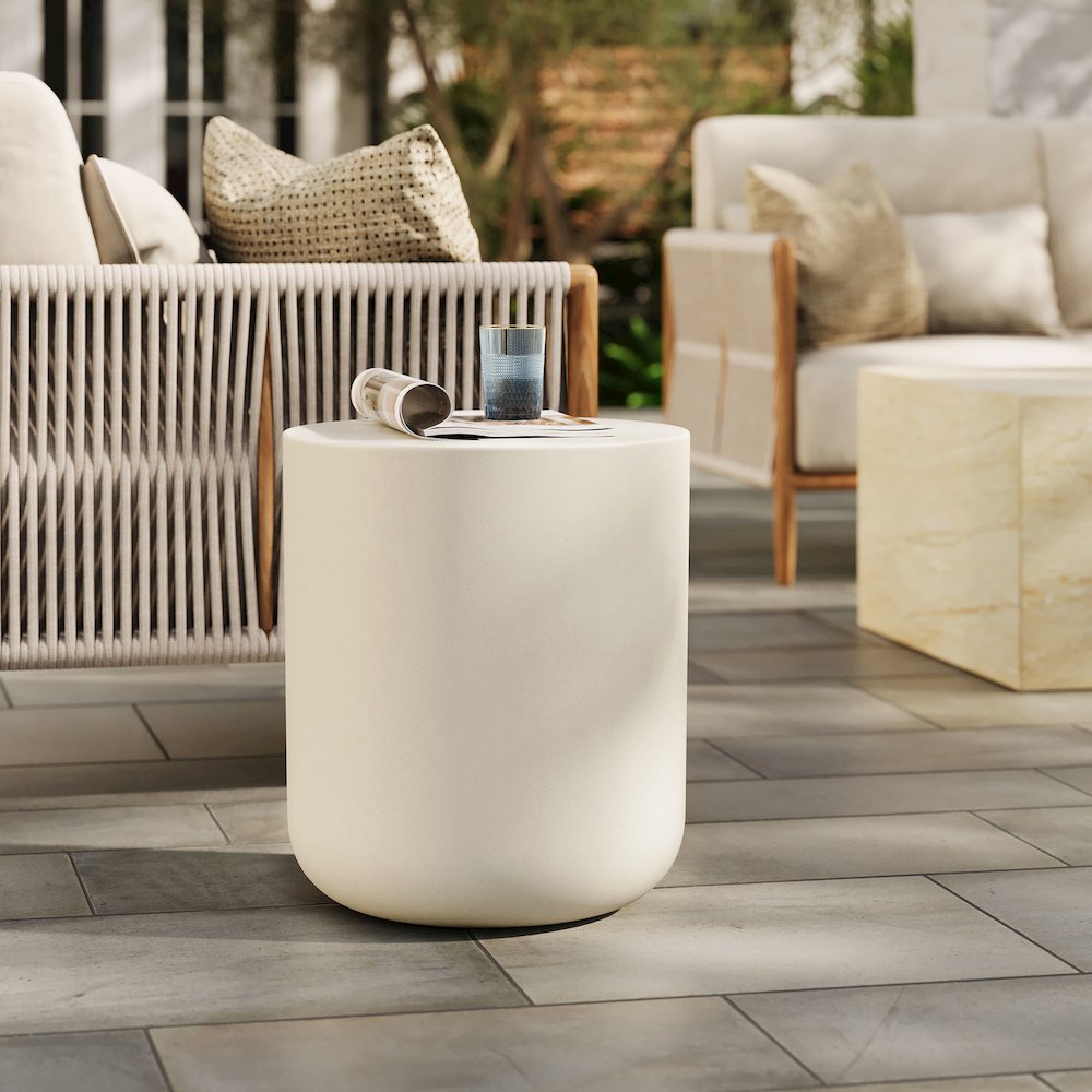 Brion Indoor - Outdoor Patio Concrete Stool. Picture 6