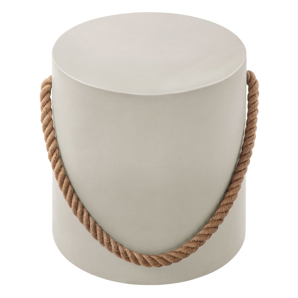 Isera Indoor - Outdoor Patio Rope Concrete Side Table Stool. Picture 4