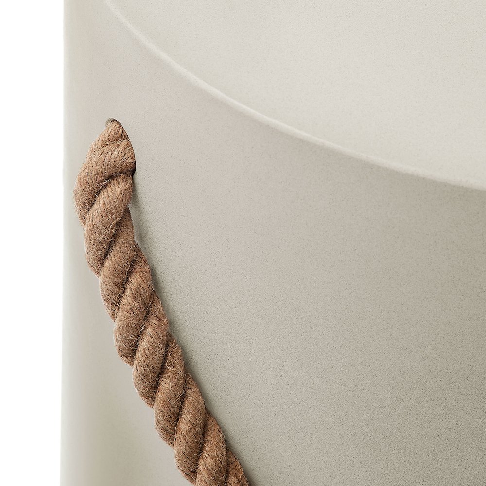 Isera Indoor - Outdoor Patio Rope Concrete Side Table Stool. Picture 5