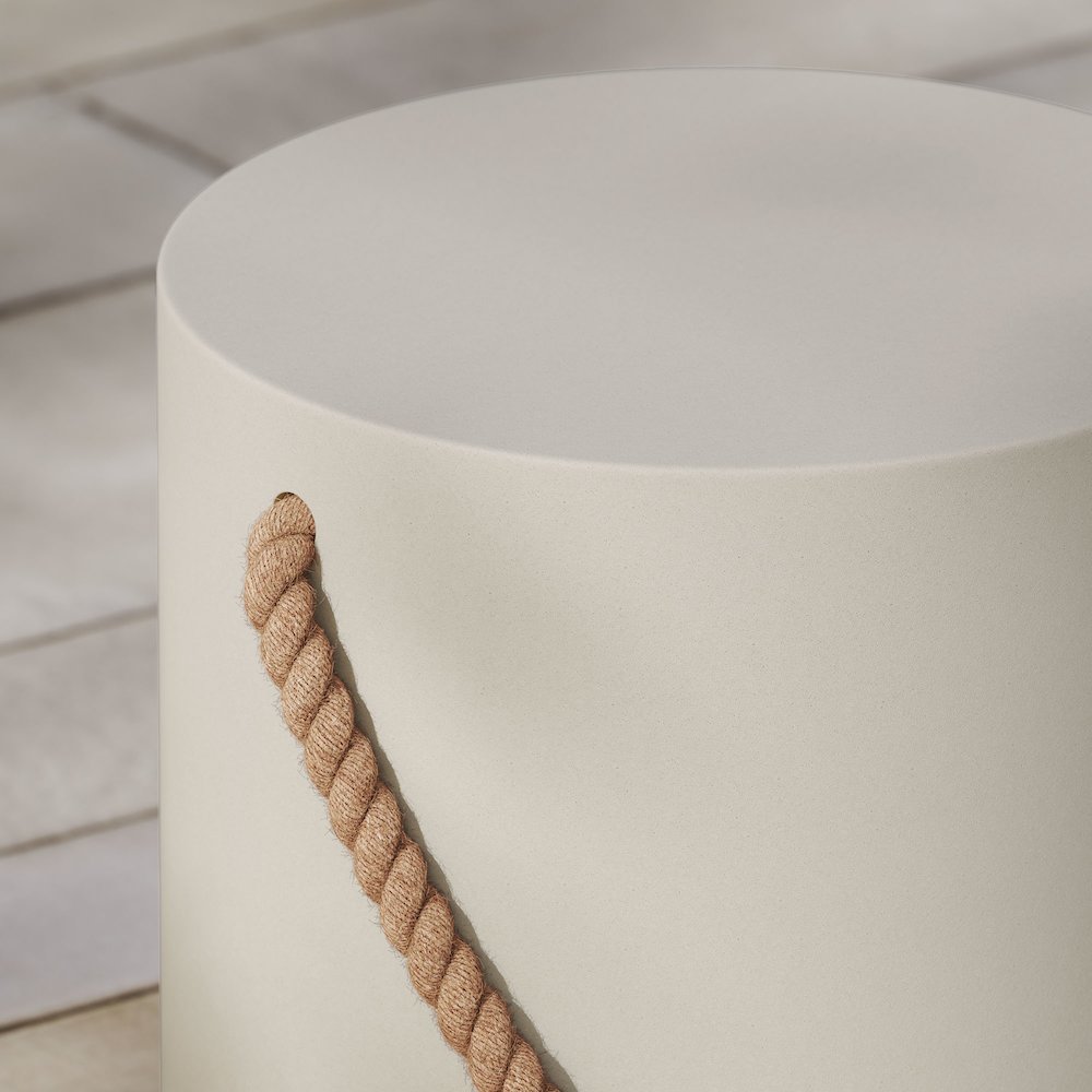 Isera Indoor - Outdoor Patio Rope Concrete Side Table Stool. Picture 8