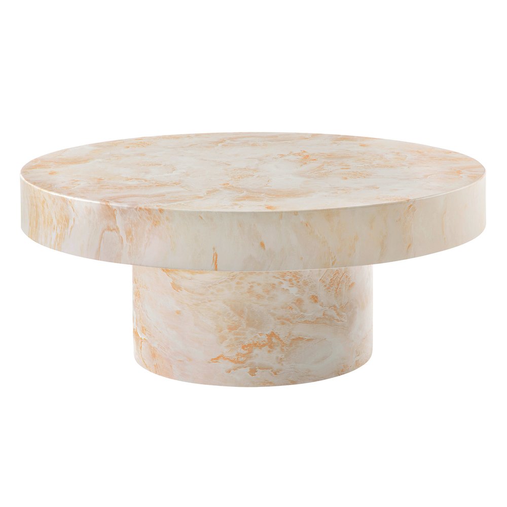 Alora Indoor - Outdoor Patio Concrete Round Coffee Table. Picture 1