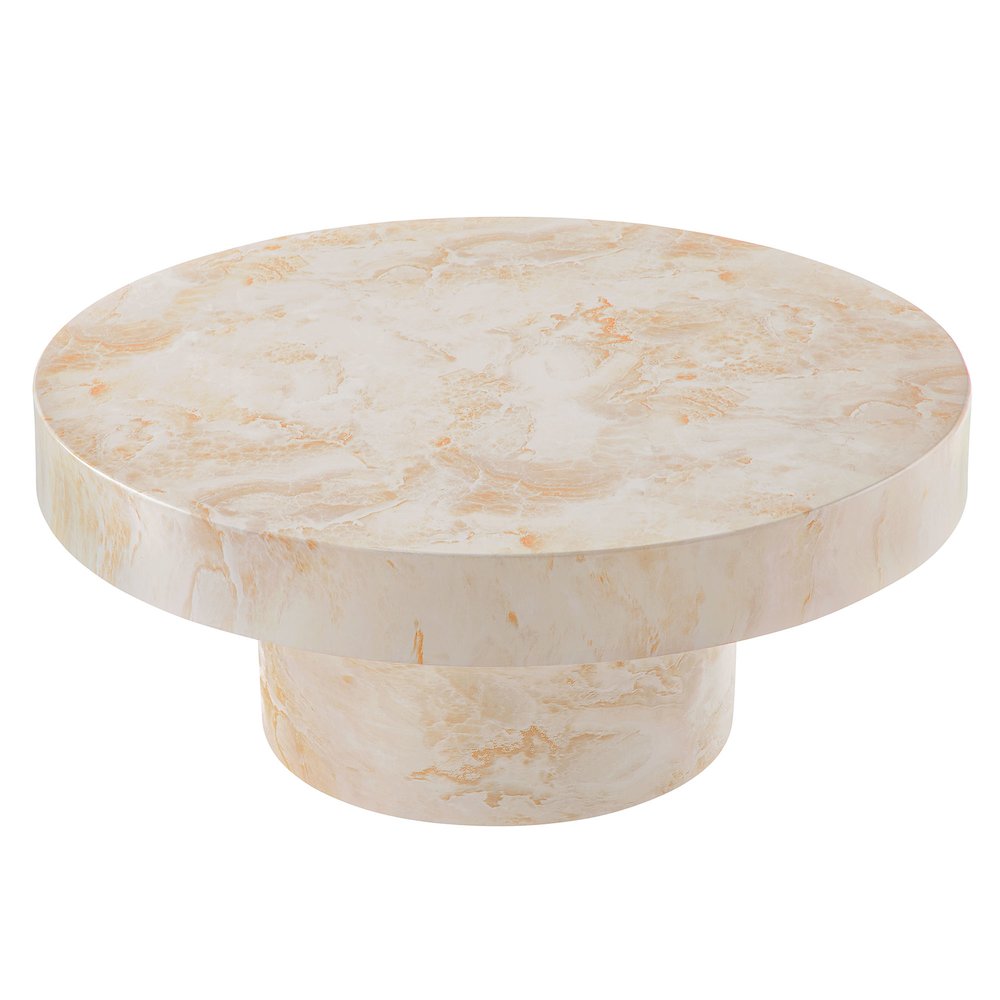 Alora Indoor - Outdoor Patio Concrete Round Coffee Table. Picture 5