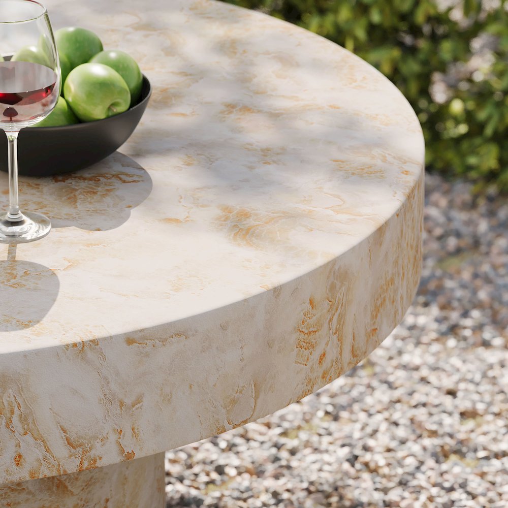 Alora Indoor - Outdoor Patio Concrete Round Coffee Table. Picture 12