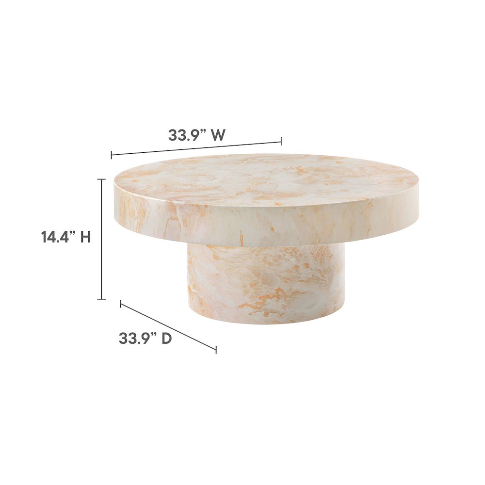 Alora Indoor - Outdoor Patio Concrete Round Coffee Table. Picture 2