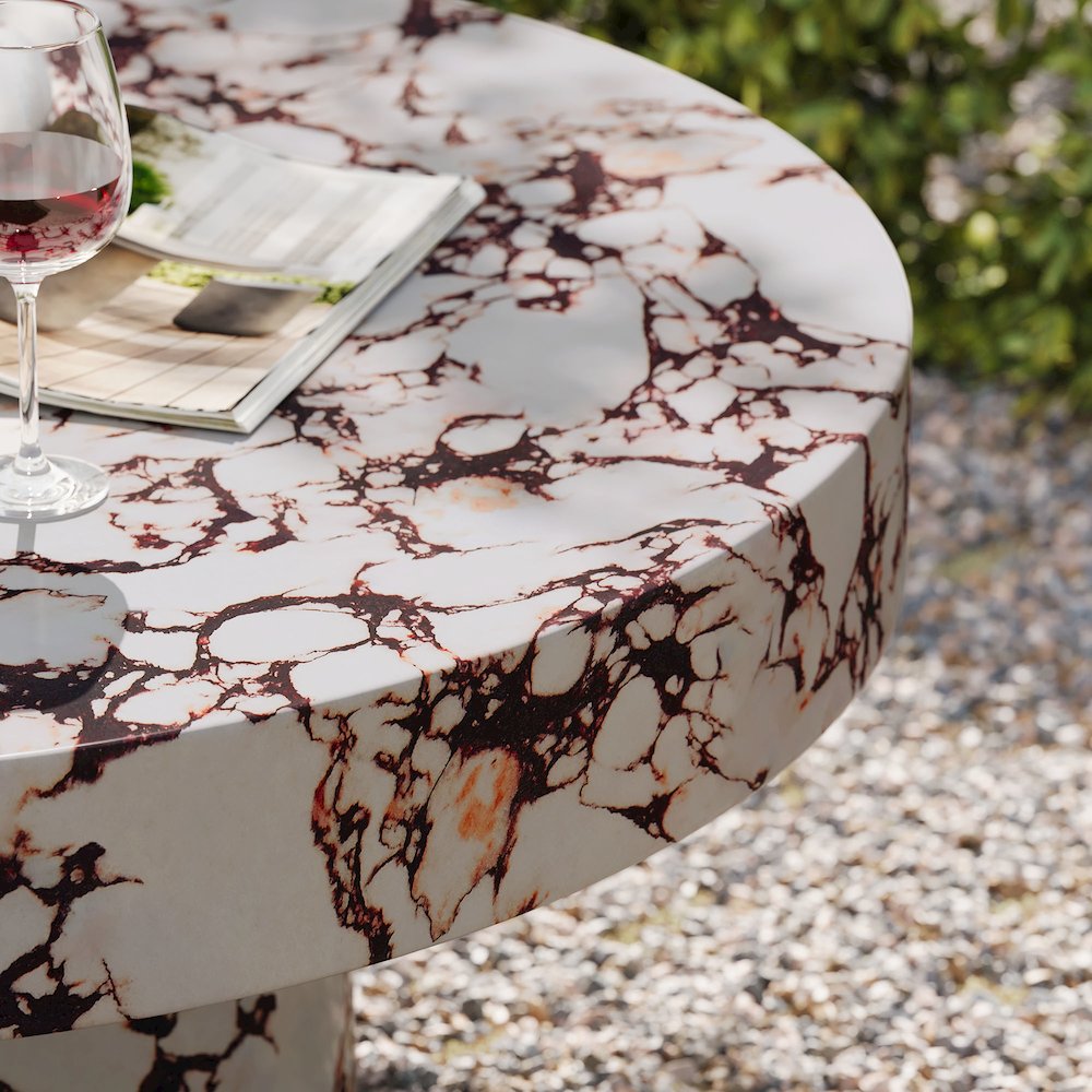 Alora Indoor - Outdoor Patio Concrete Round Coffee Table. Picture 12