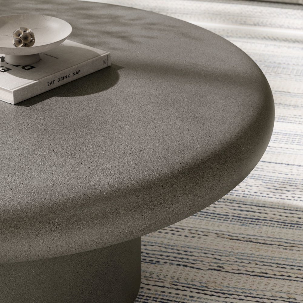 Argos Indoor - Outdoor Patio Concrete Round Coffee Table. Picture 8