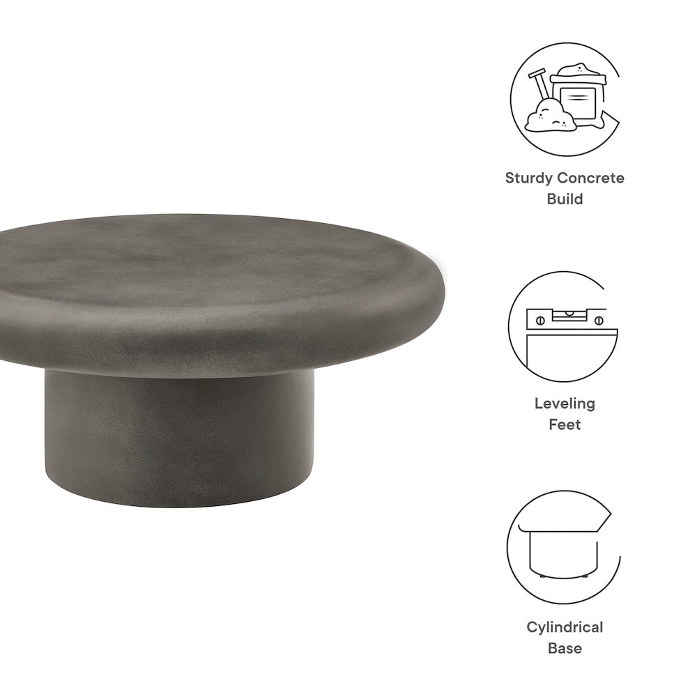 Argos Indoor - Outdoor Patio Concrete Round Coffee Table. Picture 3