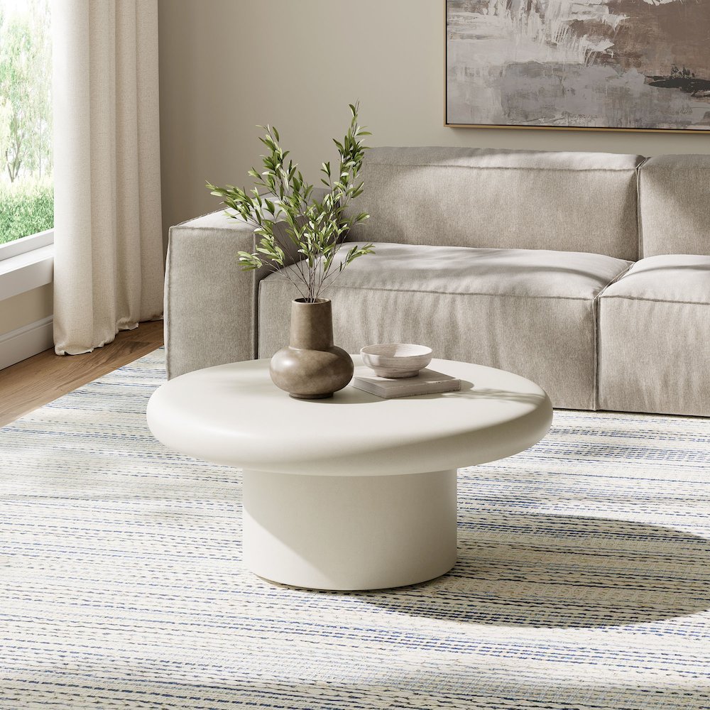 Argos Indoor - Outdoor Patio Concrete Round Coffee Table. Picture 6