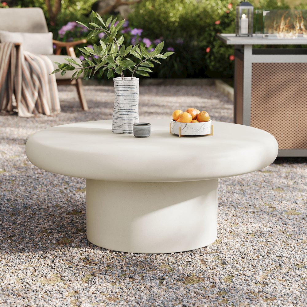 Argos Indoor - Outdoor Patio Concrete Round Coffee Table. Picture 7